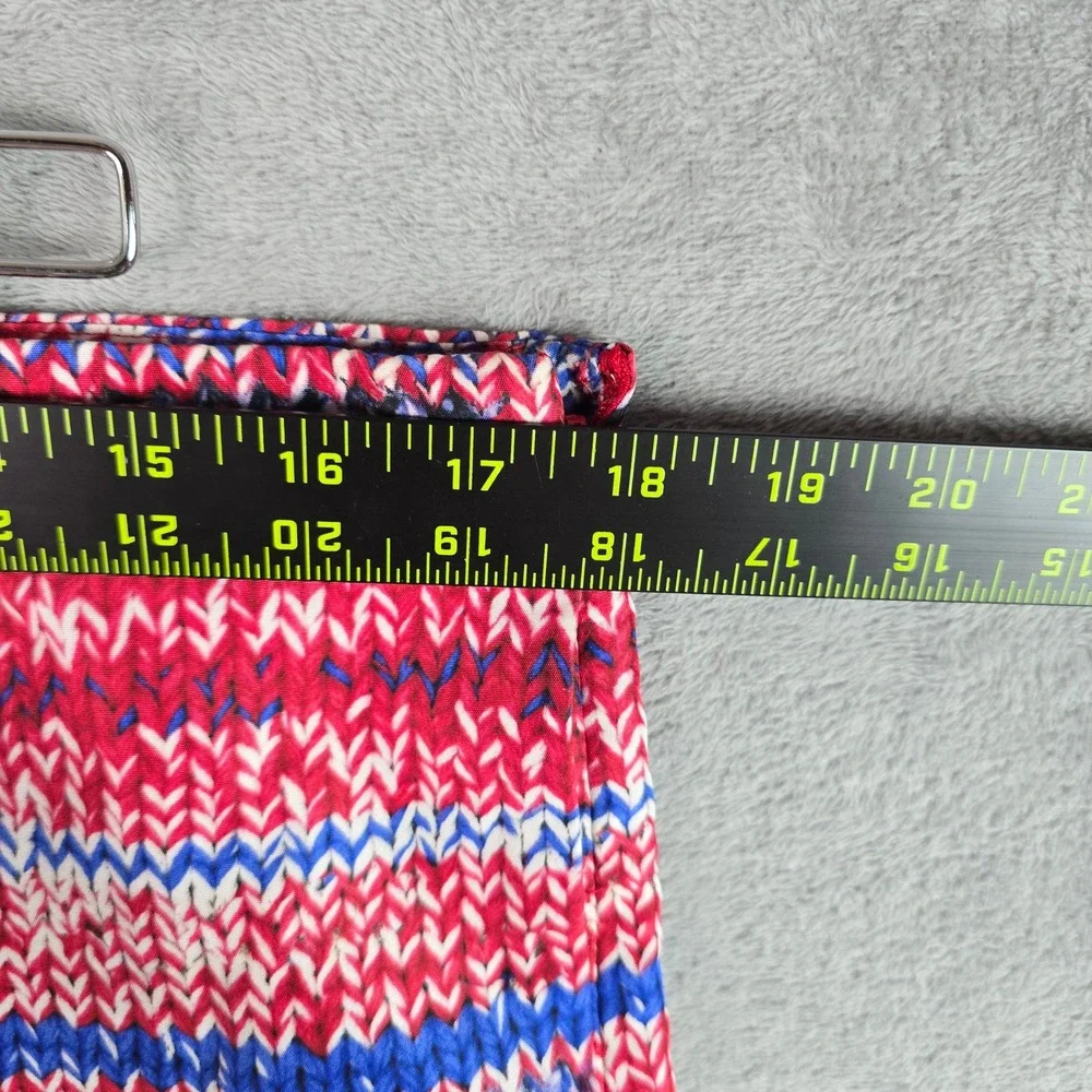 Tory Burch Womens Size 10 Red White Blue Chevron Knit Print Side‎ Zip Shorts